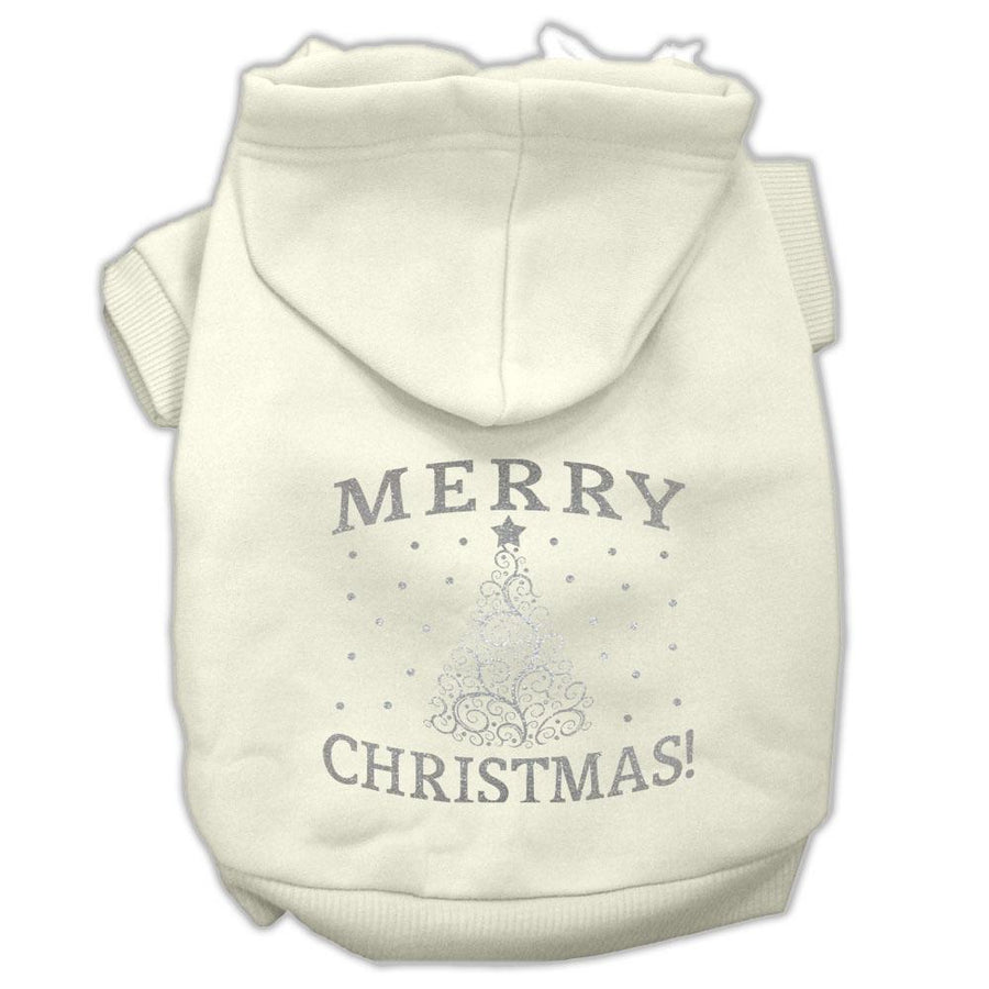 Shimmer Christmas Tree Pet Hoodies Cream Size Xs (8)