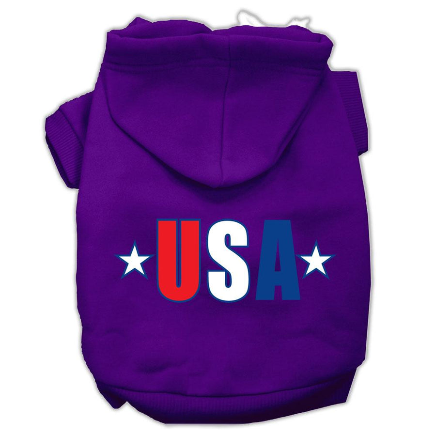 Usa Star Screen Print Pet Hoodies Purple Size Xxl (18)