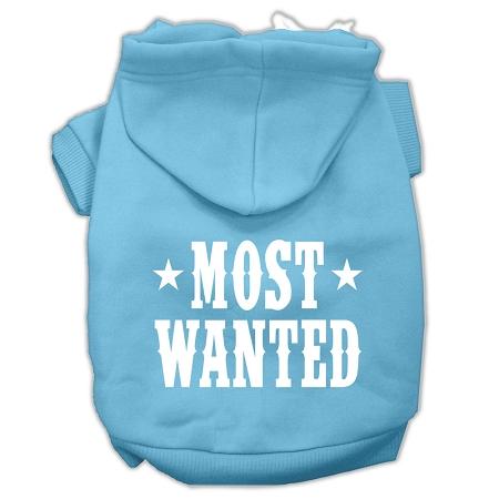 Most Wanted Screen Print Pet Hoodies Baby Blue Size Sm (10)