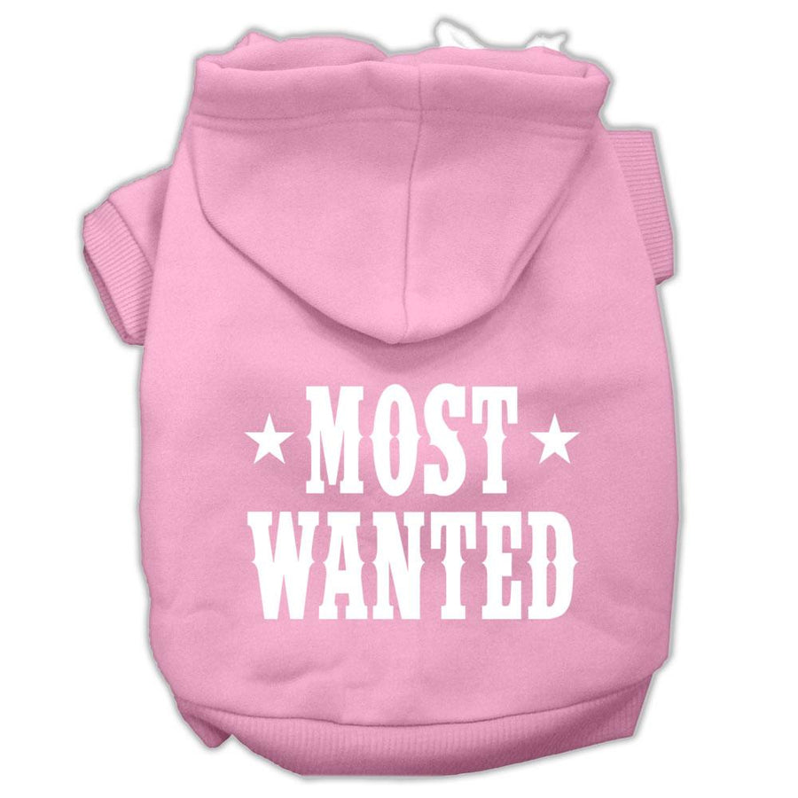 Most Wanted Screen Print Pet Hoodies Light Pink Size Xl (16)