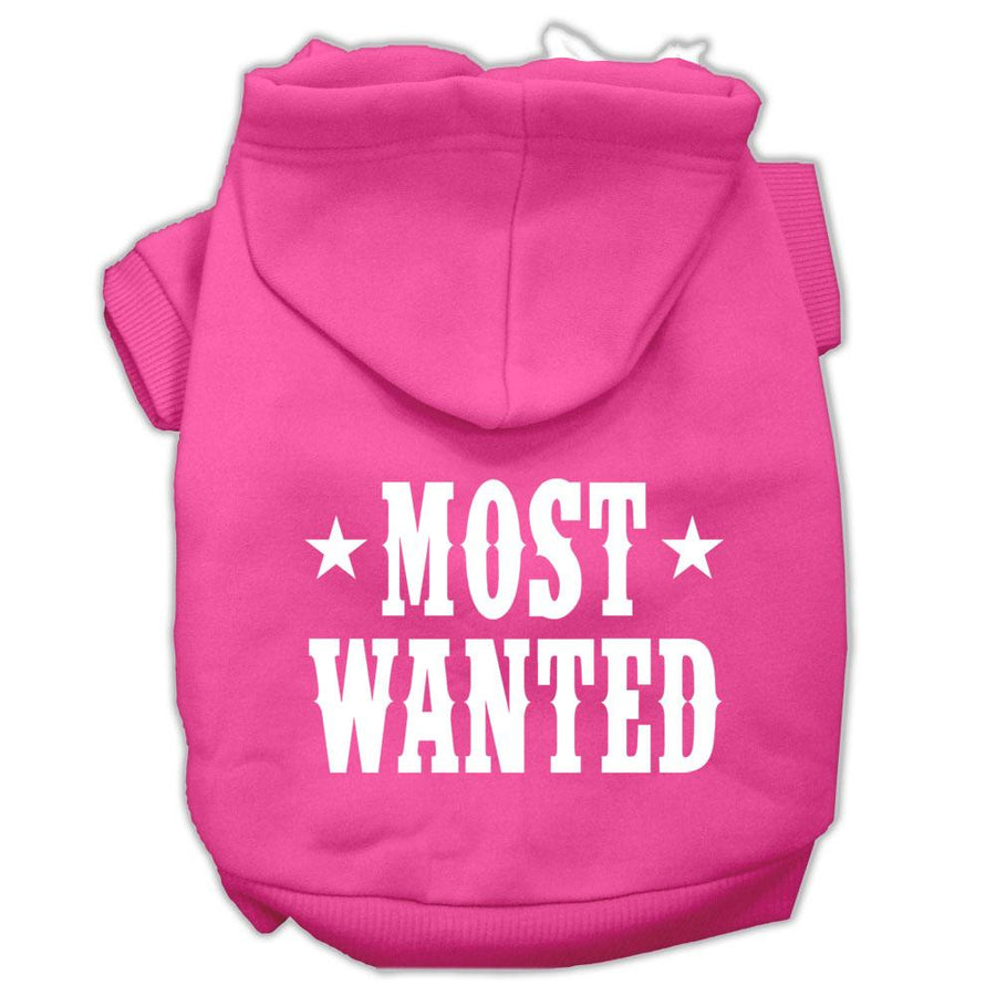 Most Wanted Screen Print Pet Hoodies Bright Pink Size Xs (8)
