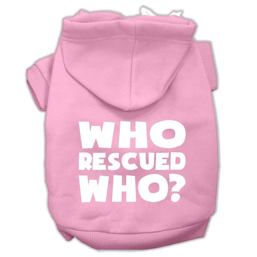 Who Rescued Who Screen Print Pet Hoodies Light Pink Size Xxxl (20)