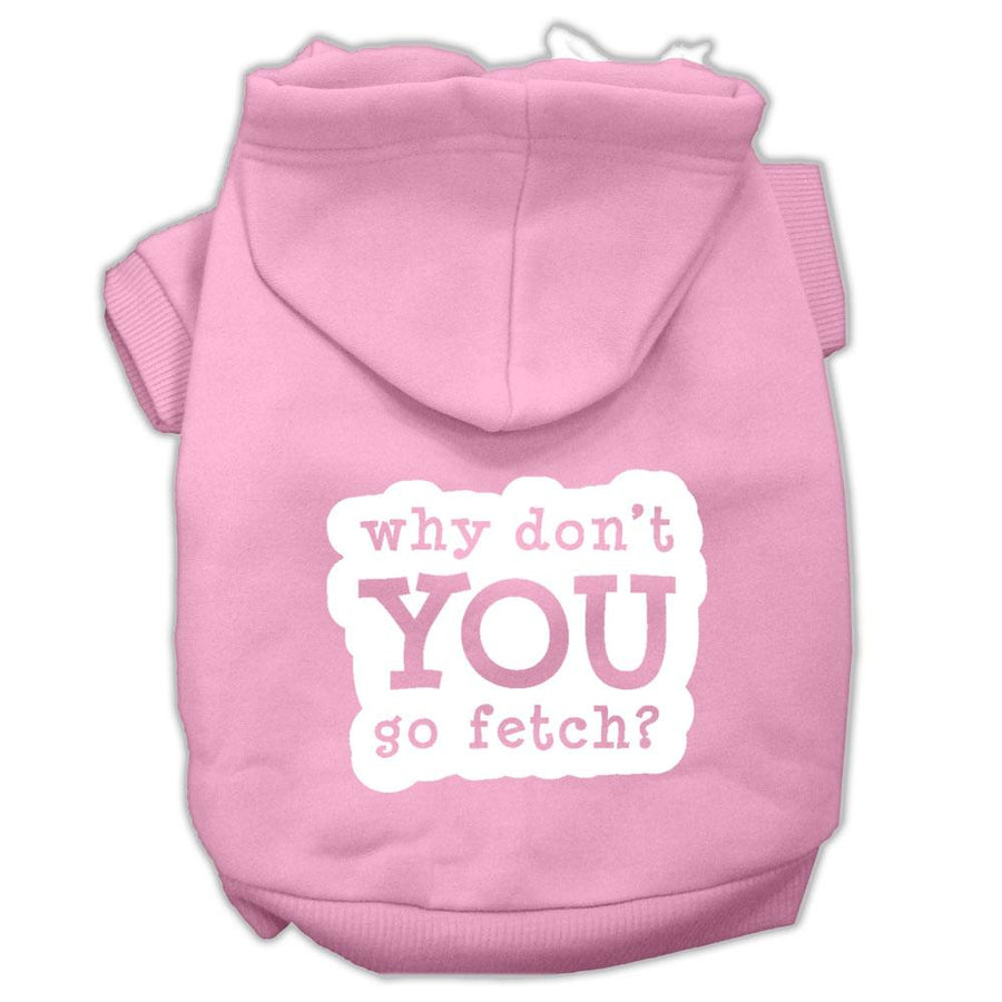 You Go Fetch Screen Print Pet Hoodies Light Pink Size Xxl (18)