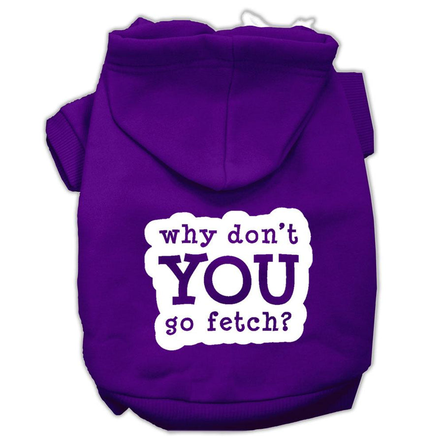 You Go Fetch Screen Print Pet Hoodies Purple Size Xxl (18)