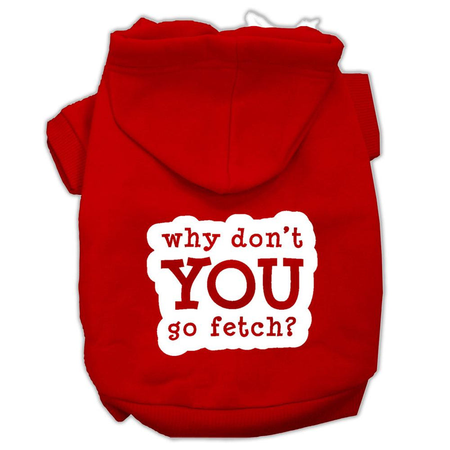 You Go Fetch Screen Print Pet Hoodies Red Size Xxl (18)