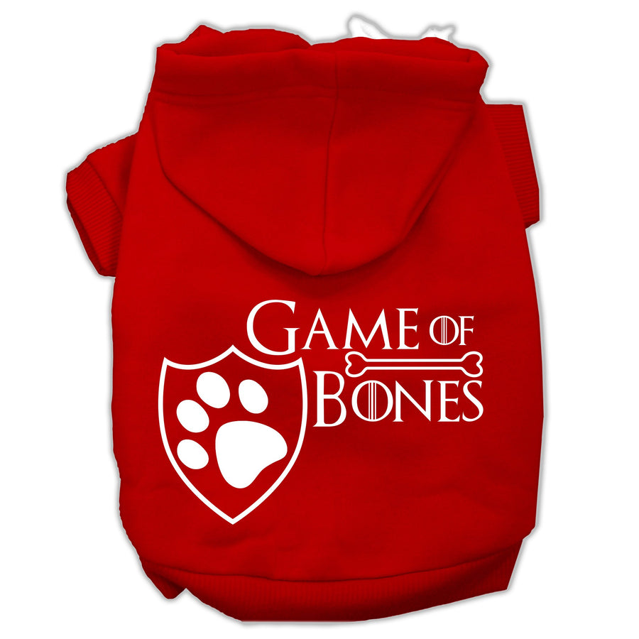 Game Of Bones Screenprint Dog Hoodie Red Xs (8)