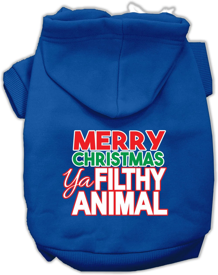 Ya Filthy Animal Screen Print Pet Hoodie Blue Med (12)