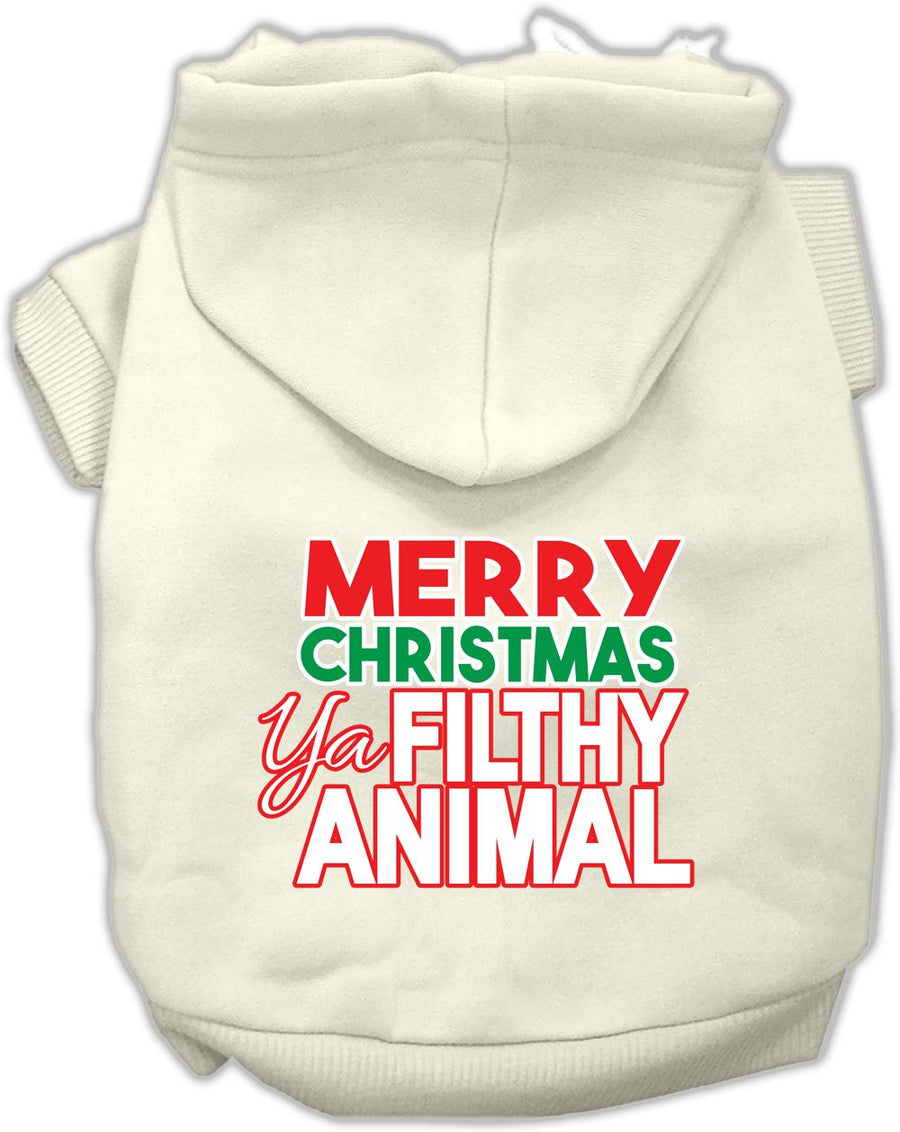 Ya Filthy Animal Screen Print Pet Hoodie Cream Med (12)