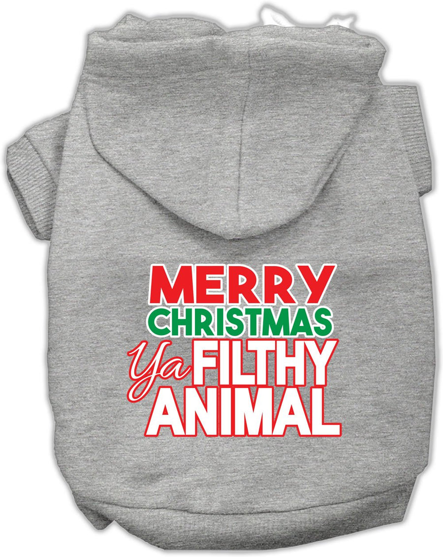 Ya Filthy Animal Screen Print Pet Hoodie Grey Med (12)