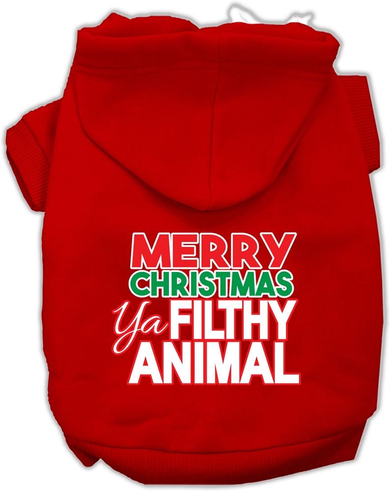 Ya Filthy Animal Screen Print Pet Hoodie Red Med (12)