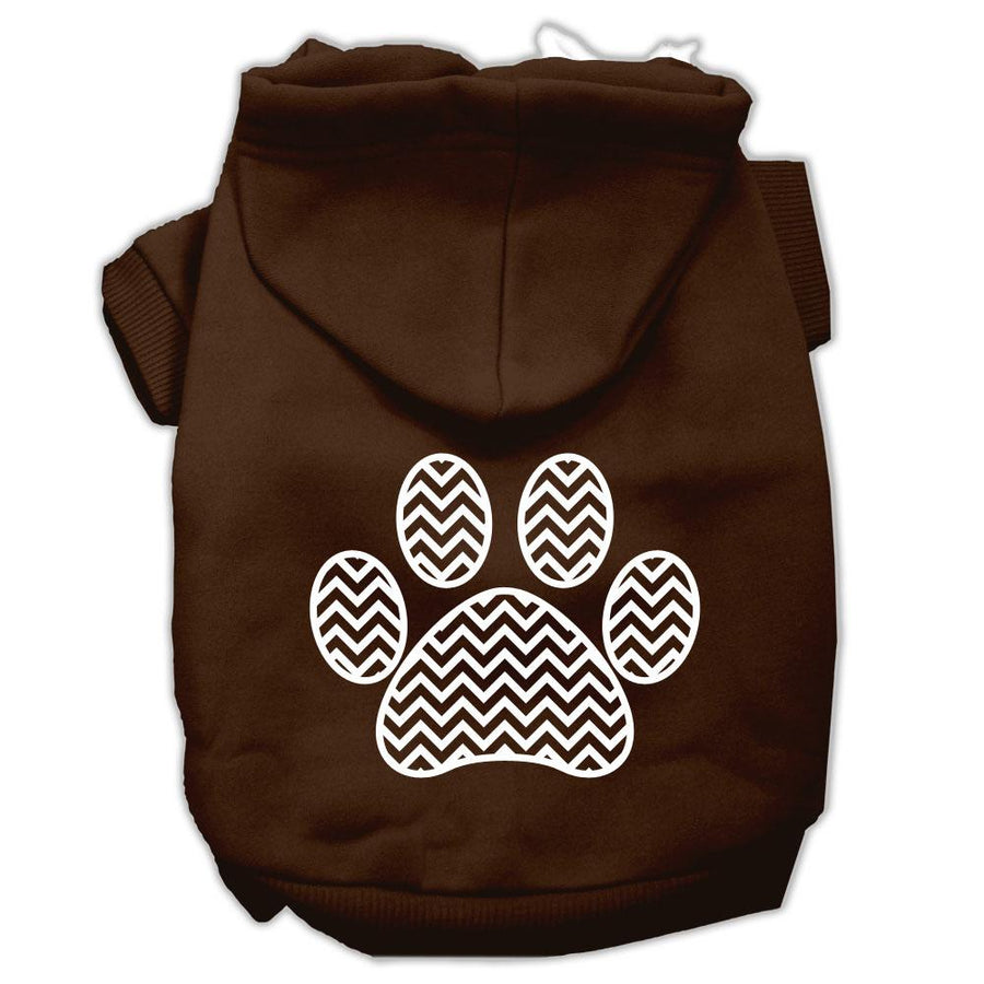 Chevron Paw Screen Print Pet Hoodies Brown Size Xxxl (20)