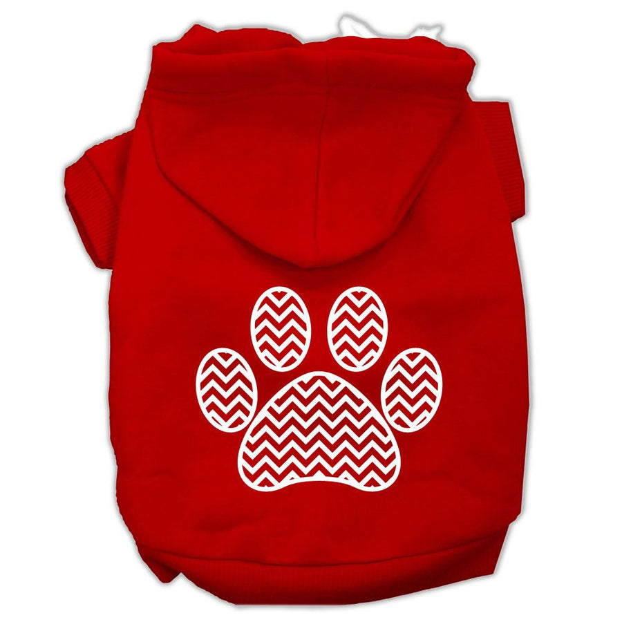 Chevron Paw Screen Print Pet Hoodies Red Size Xxxl (20)