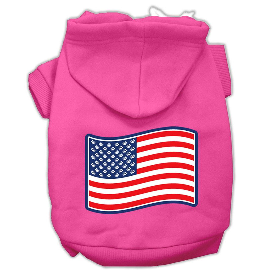 Paws And Stripes Screen Print Pet Hoodies Bright Pink Size L (14)