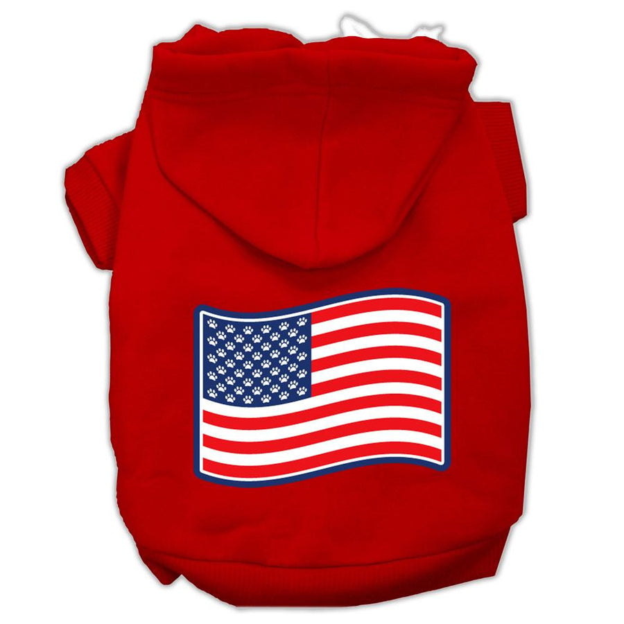Paws And Stripes Screen Print Pet Hoodies Red Size Xl (16)