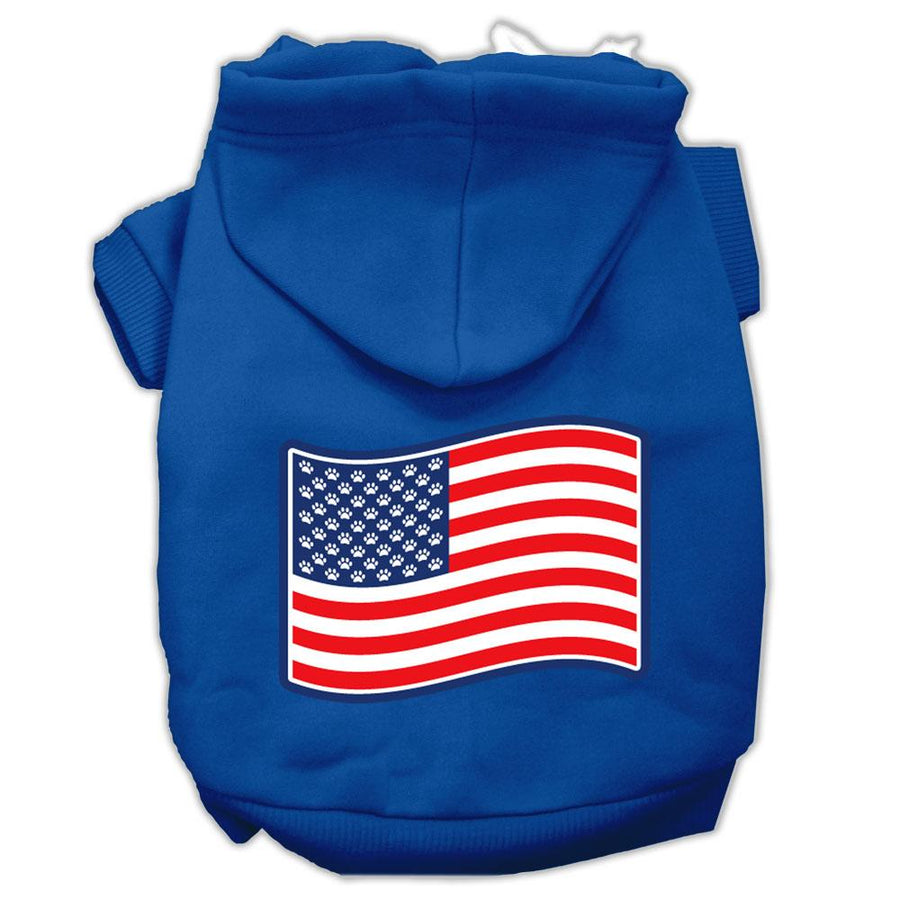 Paws And Stripes Screen Print Pet Hoodies Blue Size Xs (8)
