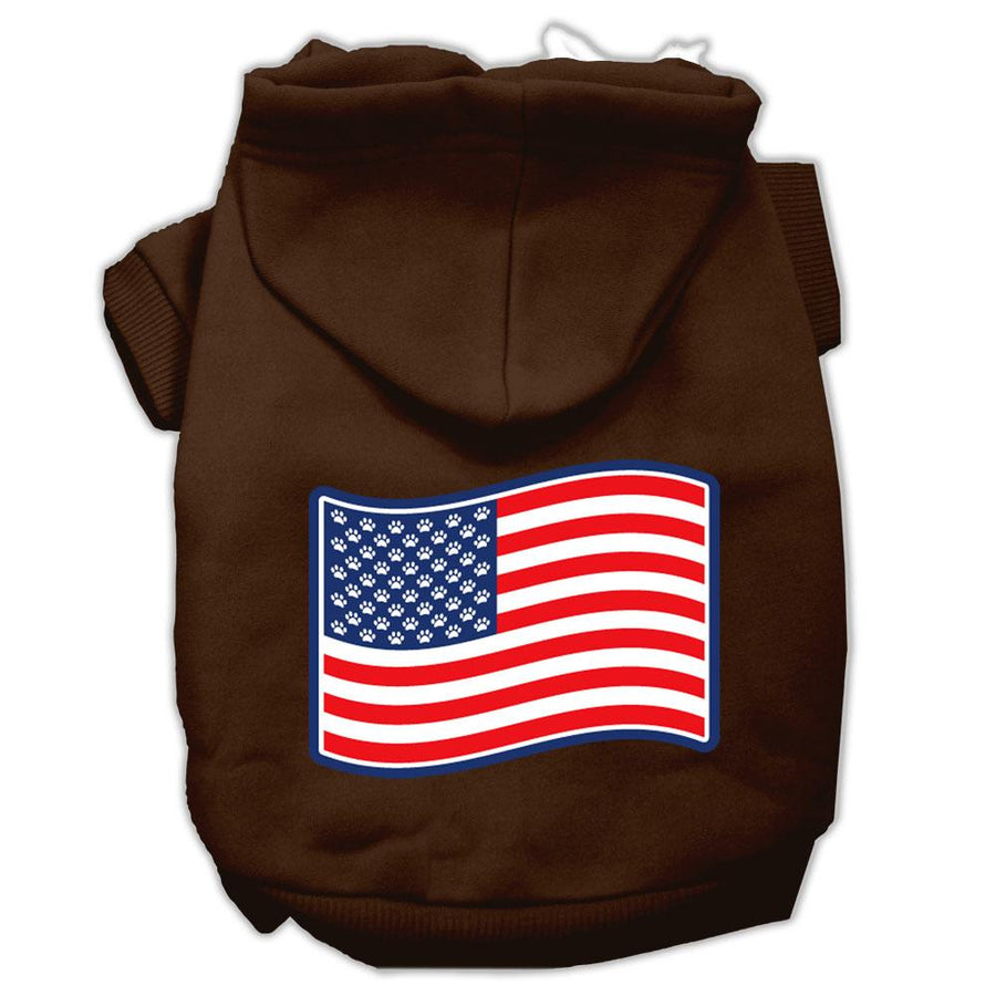 Paws And Stripes Screen Print Pet Hoodies Brown Xs (8)