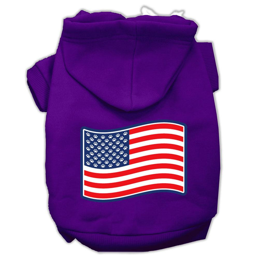 Paws And Stripes Screen Print Pet Hoodies Purple Size Xs (8)