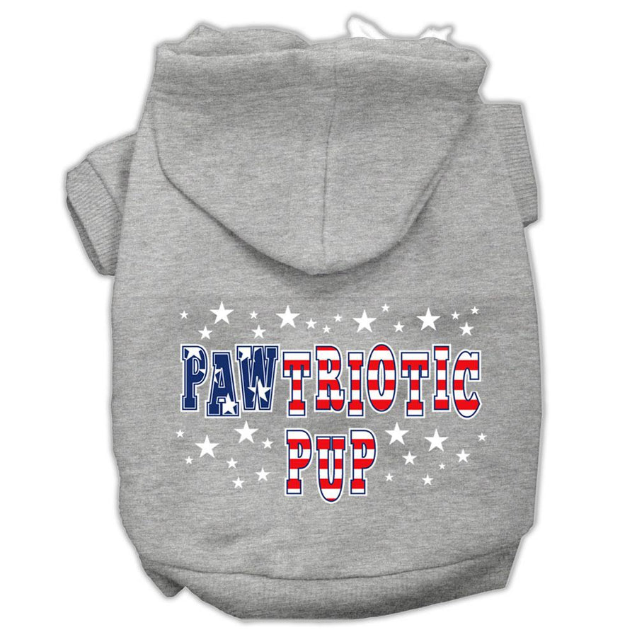 Pawtriotic Pup Screen Print Pet Hoodies Grey Xxl (18)
