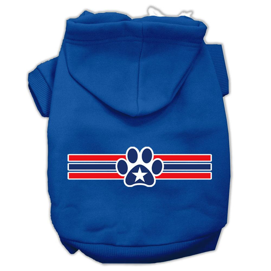 Patriotic Star Paw Screen Print Pet Hoodies Blue Size Xxl (18)