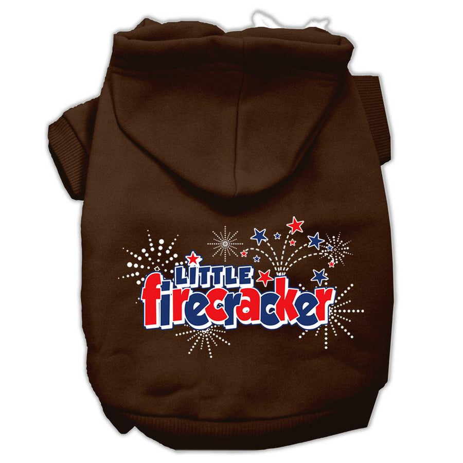 Little Firecracker Screen Print Pet Hoodies Brown Size Xxl (18)