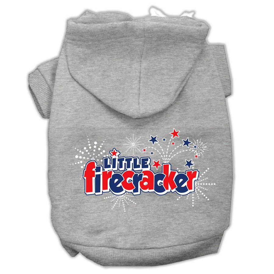 Little Firecracker Screen Print Pet Hoodies Grey Xxl (18)