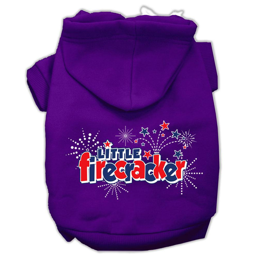 Little Firecracker Screen Print Pet Hoodies Purple Size Xxl (18)