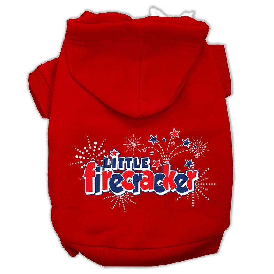 Little Firecracker Screen Print Pet Hoodies Red Size Xxl (18)