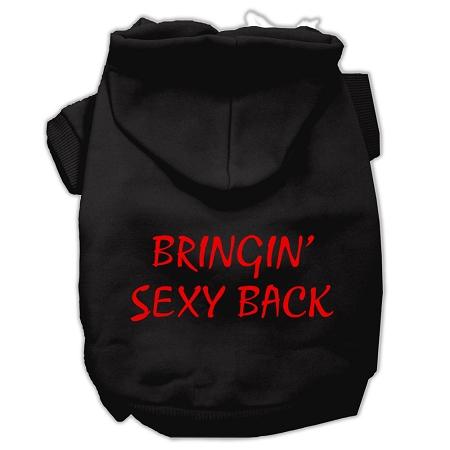 Bringin' Sexy Back Screen Print Pet Hoodies Black Size Xl (16)