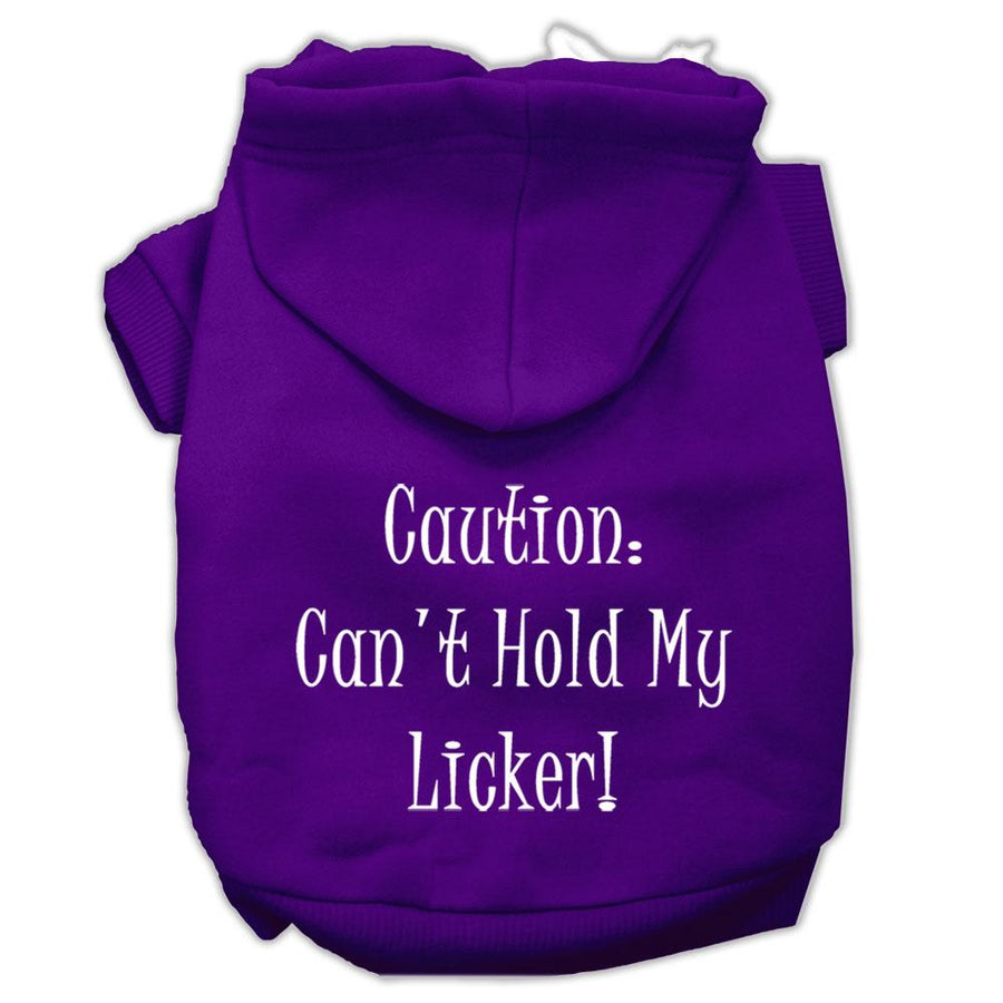Can't Hold My Licker Screen Print Pet Hoodies Purple Size Xxl (18)