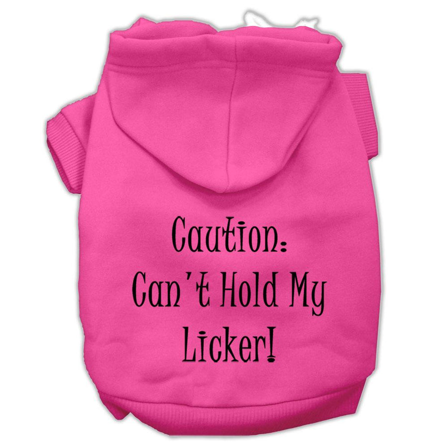 Can't Hold My Licker Screen Print Pet Hoodies Bright Pink Size Xxxl (20)
