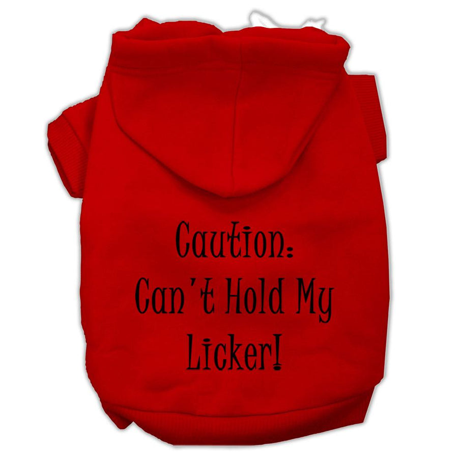 Can't Hold My Licker Screen Print Pet Hoodies Red Size Xxxl (20)