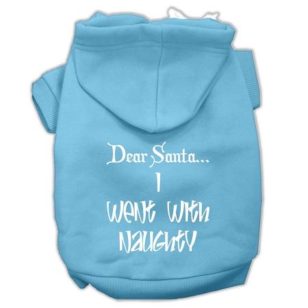Dear Santa I Went With Naughty Screen Print Pet Hoodies Baby Blue Size Xl (16)
