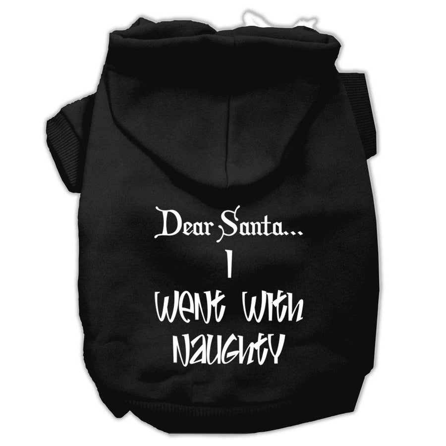 Dear Santa I Went With Naughty Screen Print Pet Hoodies Black Size Xs (8)