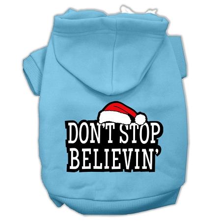 Don't Stop Believin' Screenprint Pet Hoodies Baby Blue Size Xl (16)