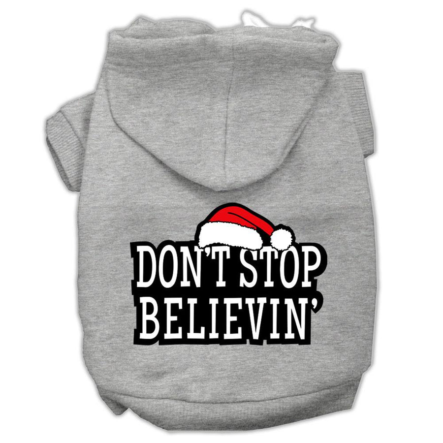Don't Stop Believin' Screenprint Pet Hoodies Grey Size Xxl (18)