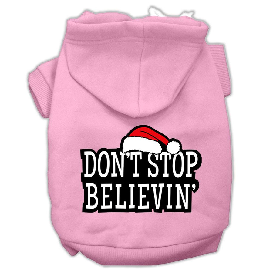 Don't Stop Believin' Screenprint Pet Hoodies Light Pink Size Xxxl (20)