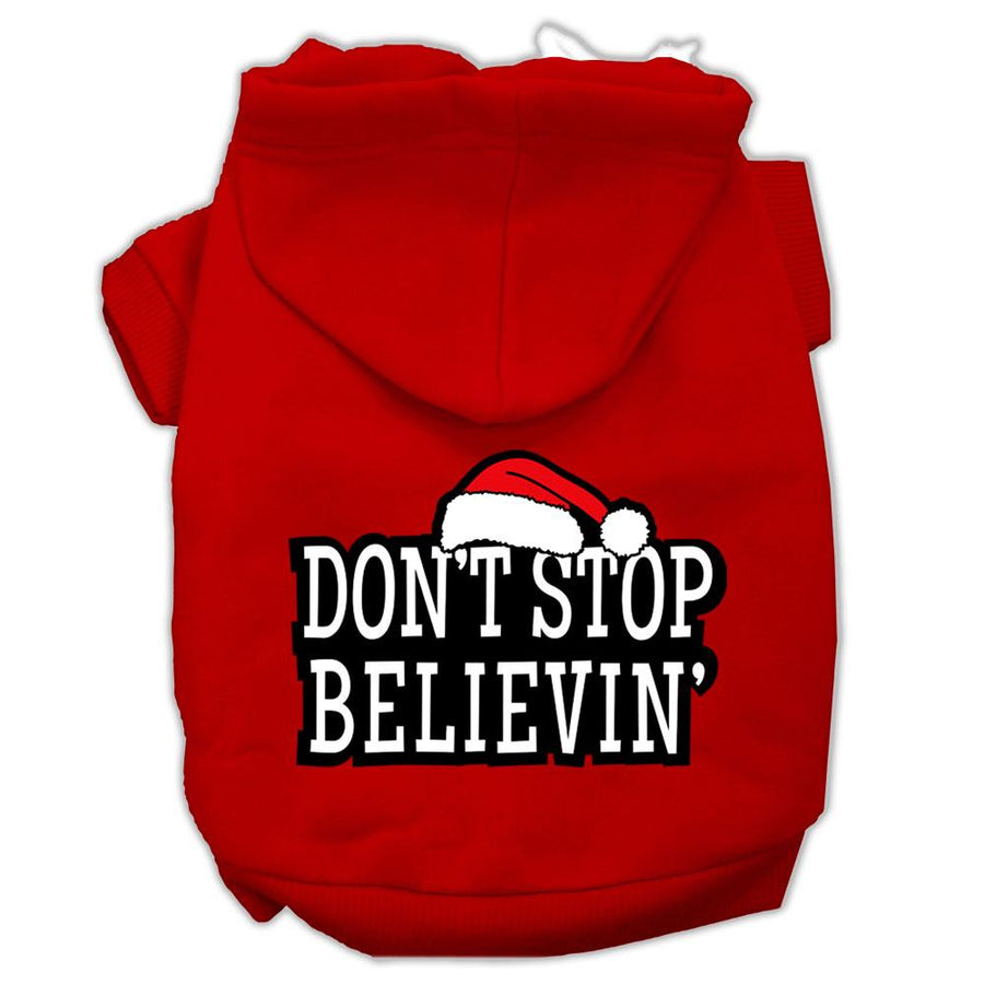Don't Stop Believin' Screenprint Pet Hoodies Red Size Xxxl (20)