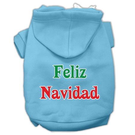 Feliz Navidad Screen Print Pet Hoodies Baby Blue Xxl (18)