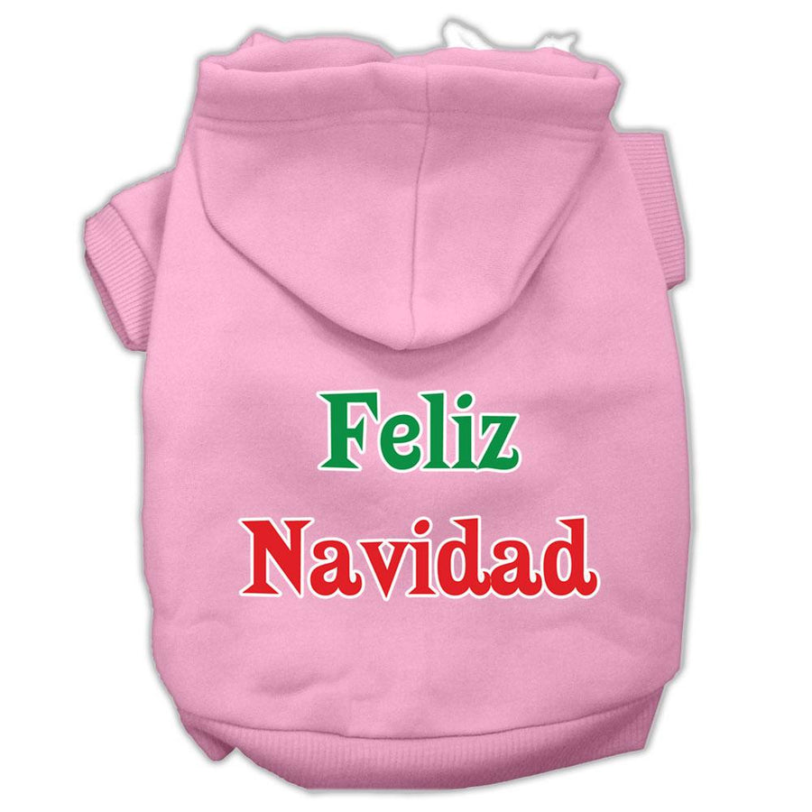 Feliz Navidad Screen Print Pet Hoodies Light Pink Xxl (18)