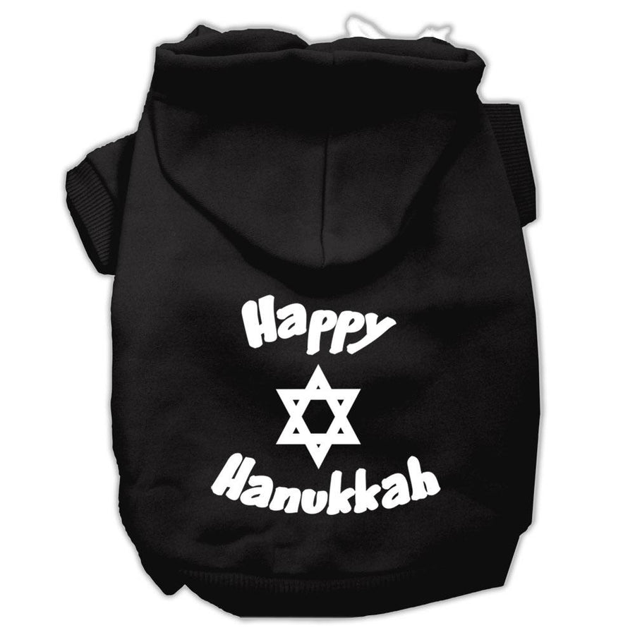 Happy Hanukkah Screen Print Pet Hoodies Black Size Xxl (18)