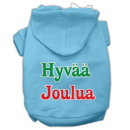 Hyvaa Joulua Screen Print Pet Hoodies Baby Blue Xxl (18)