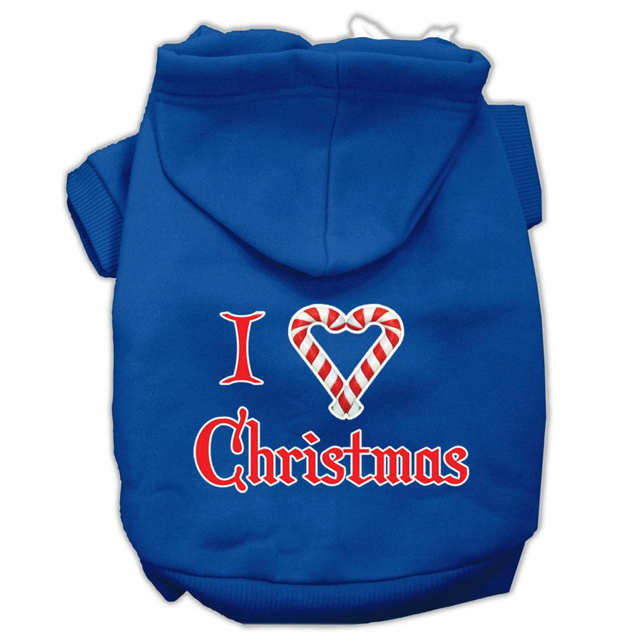 I Heart Christmas Screen Print Pet Hoodies Blue Size Xl (16)