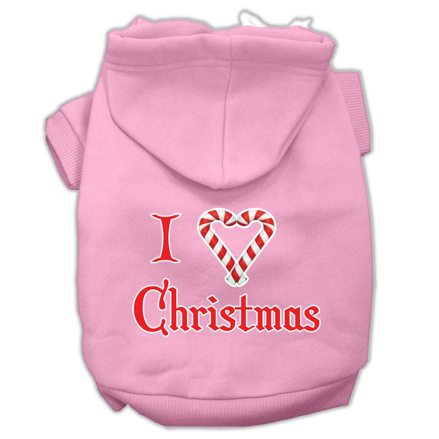 I Heart Christmas Screen Print Pet Hoodies Light Pink Size Xxxl (20)