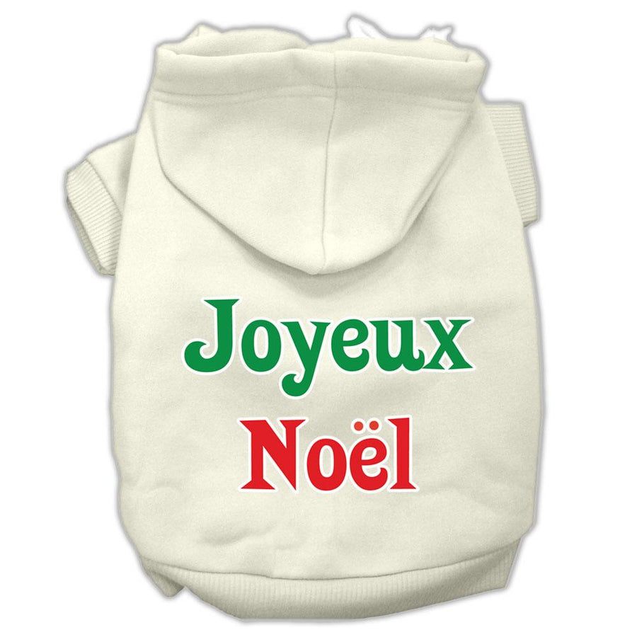 Joyeux Noel Screen Print Pet Hoodies Cream Size Xxl (18)
