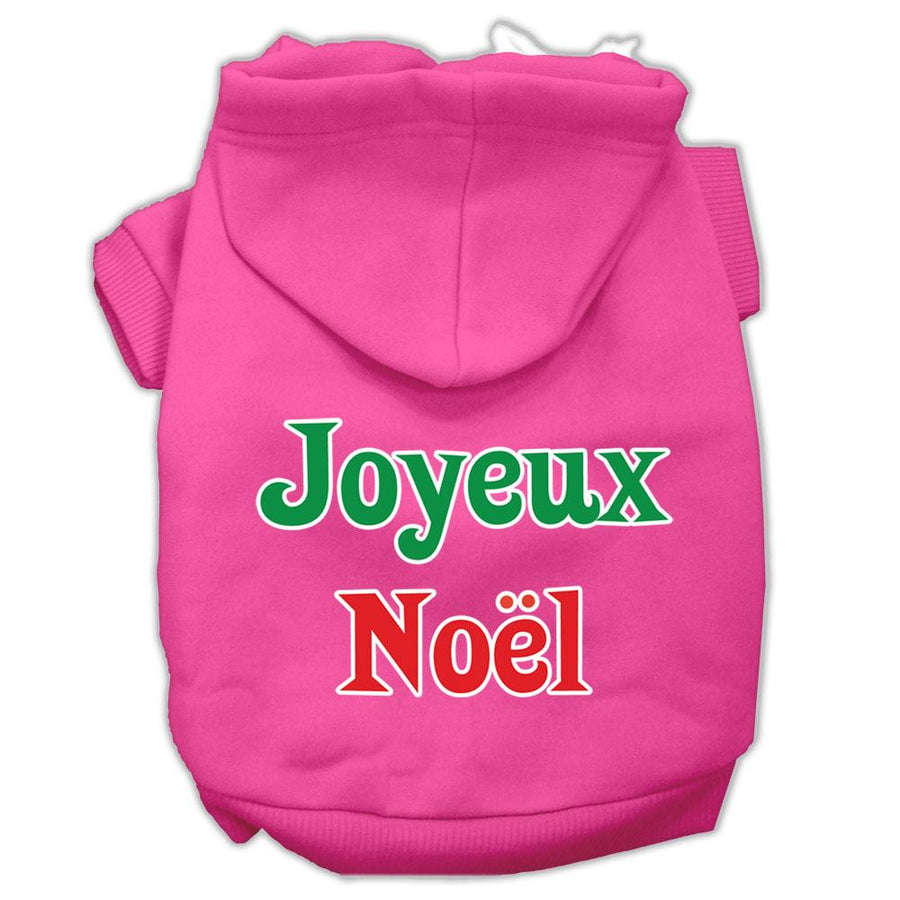Joyeux Noel Screen Print Pet Hoodies Bright Pink Xxxl(20)