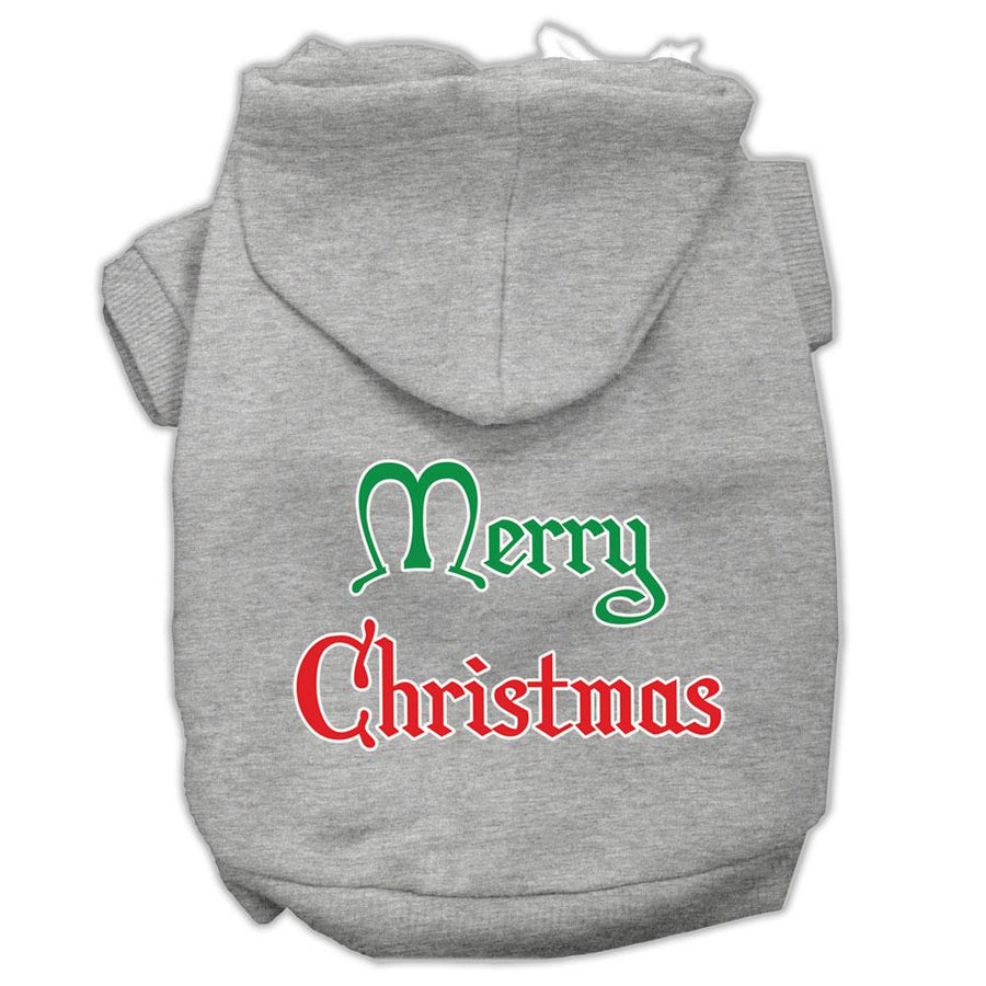 Merry Christmas Screen Print Pet Hoodies Grey Size Xxl (18)