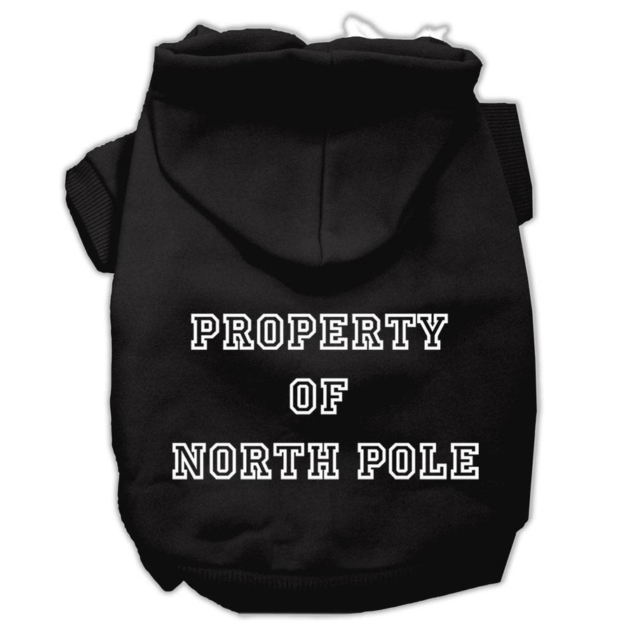 Property Of North Pole Screen Print Pet Hoodies Black Size S (10)