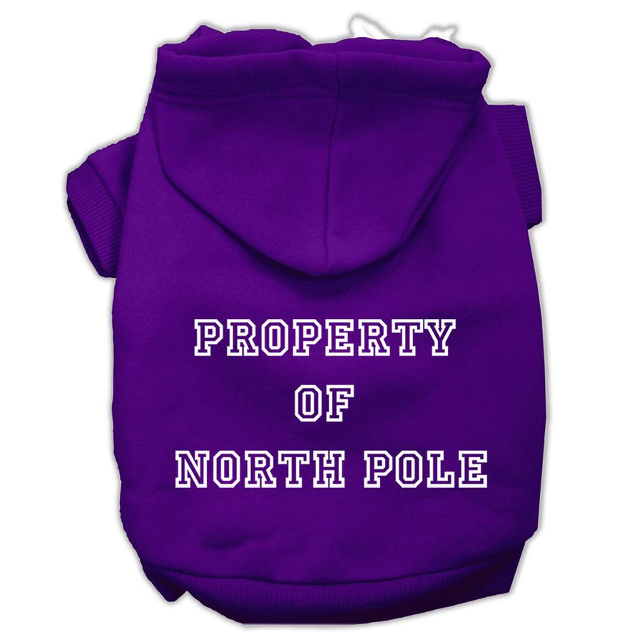 Property Of North Pole Screen Print Pet Hoodies Purple Size S (10)