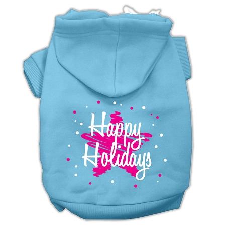 Scribble Happy Holidays Screenprint Pet Hoodies Baby Blue Size Xxl (18)