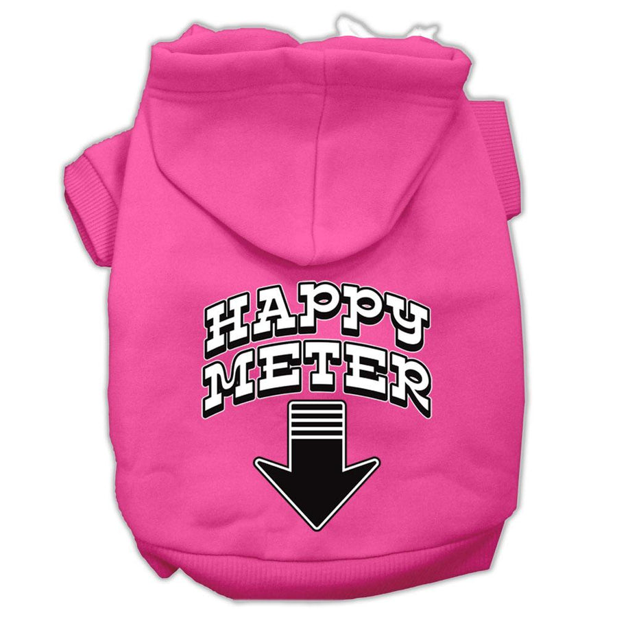 Happy Meter Screen Printed Dog Pet Hoodies Bright Pink Size Xs (8)